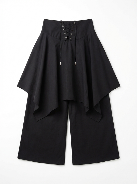 Hybrid Skirt Trousers - Black