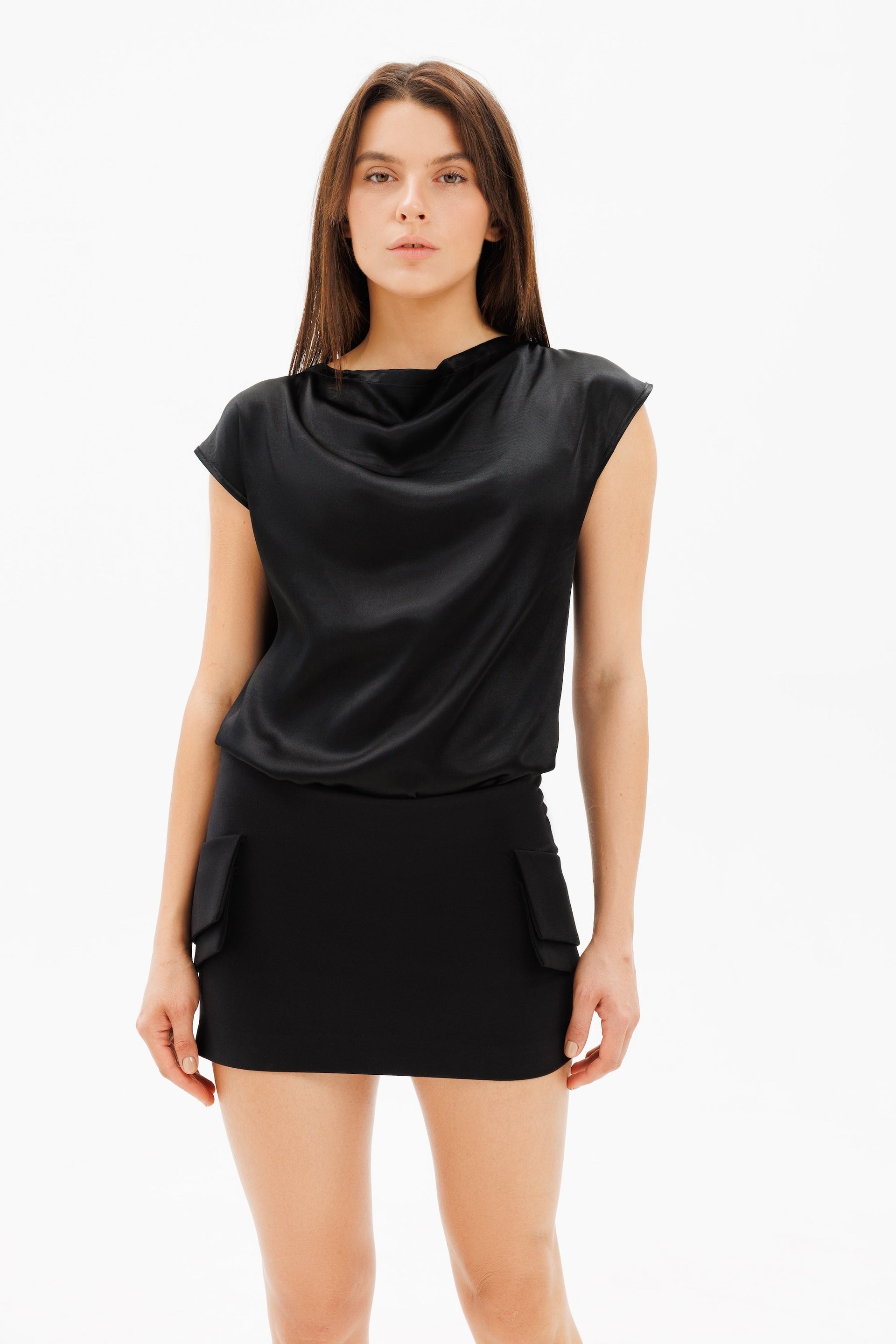 Black NO-DRAMA Skort