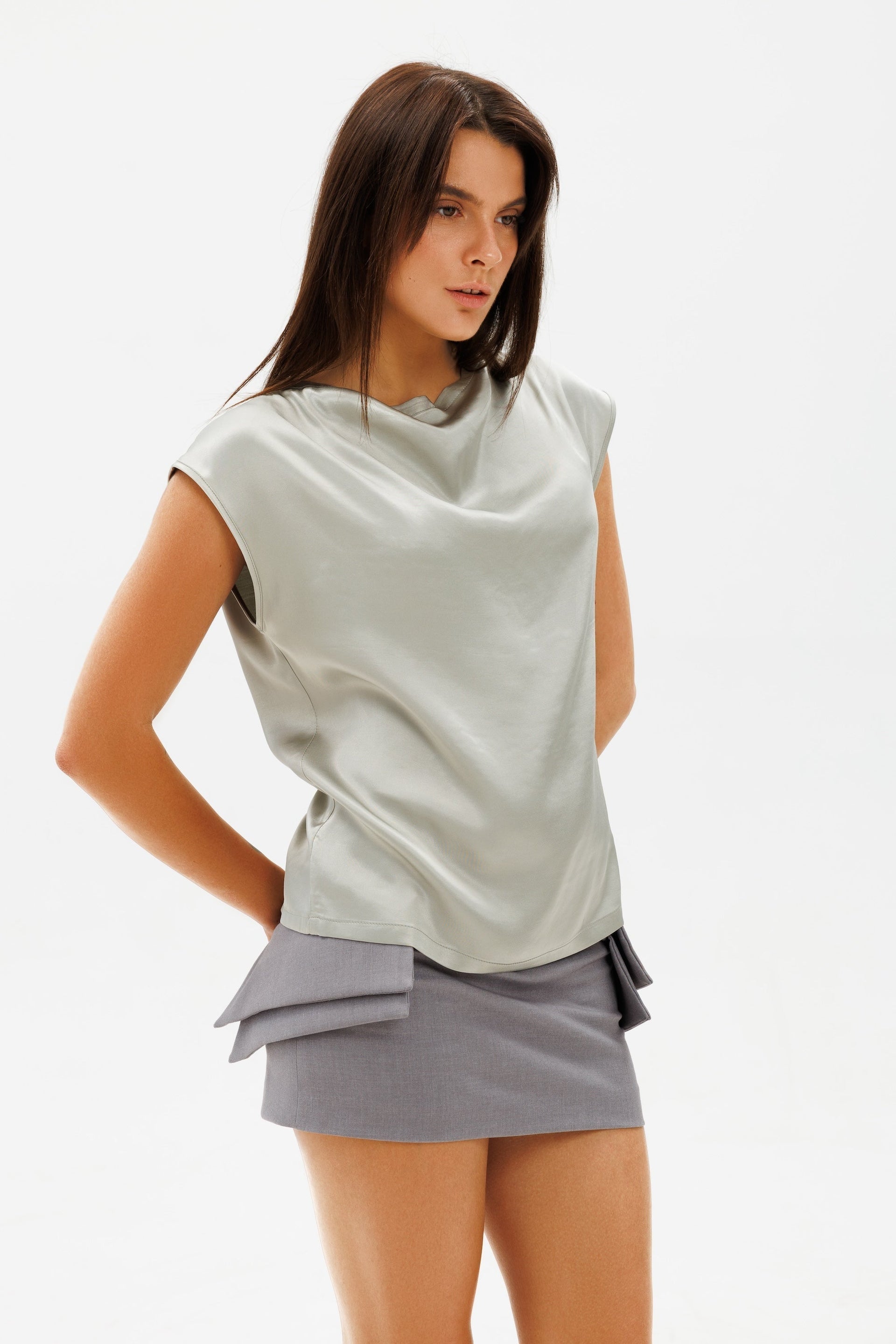 Grey NO-DRAMA Skort