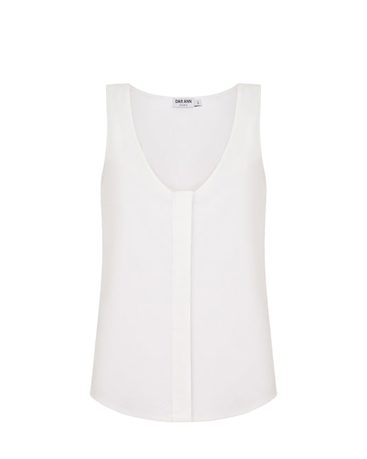 PAPER-CRISP Tank Top in White