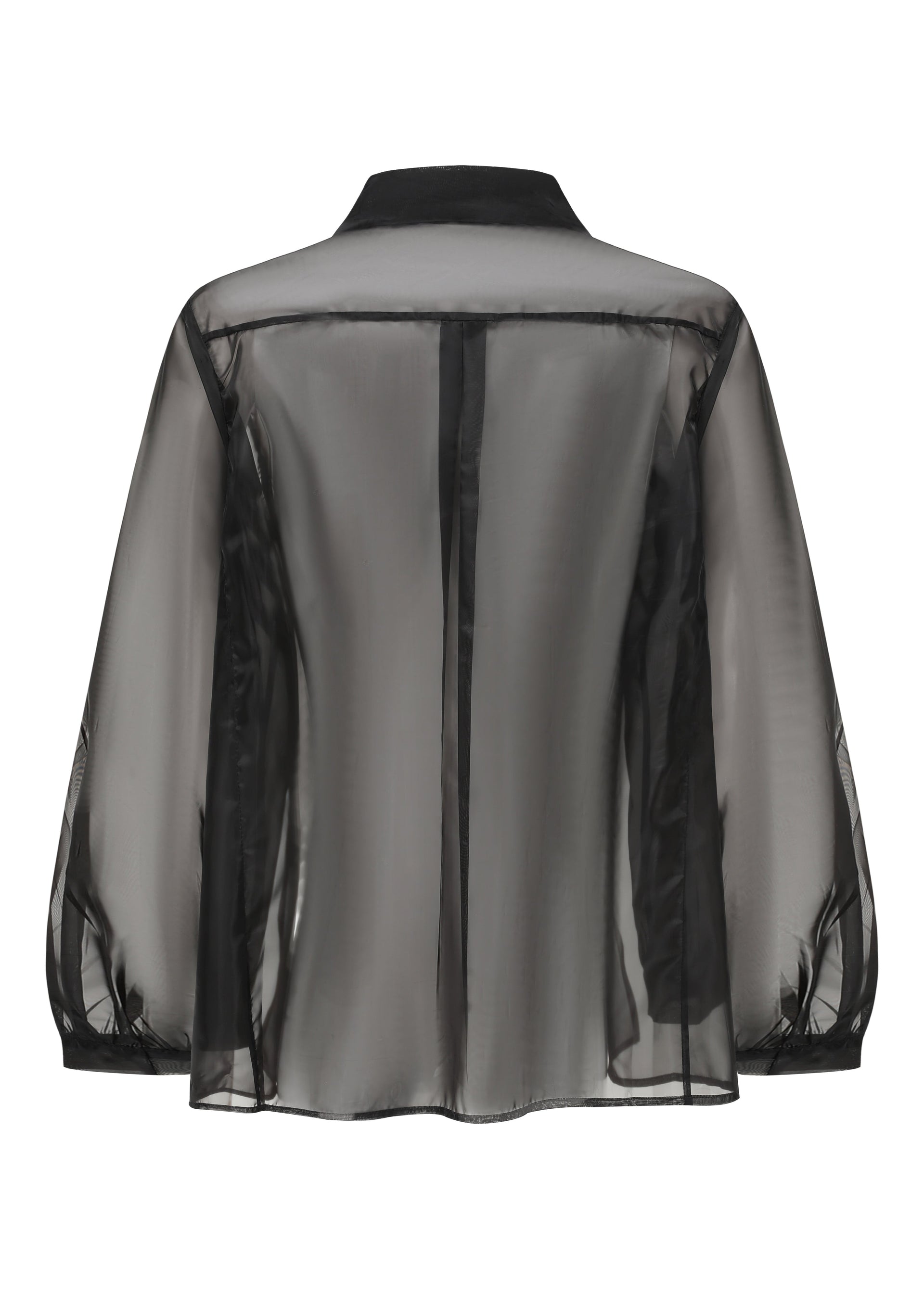French Silk Ribbon Embroidery Organza Blouse - black