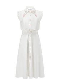 French Silk Ribbon Embroidery Shirt Dress