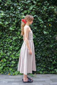 SUNSET COTTON MIDI DRESS TAN