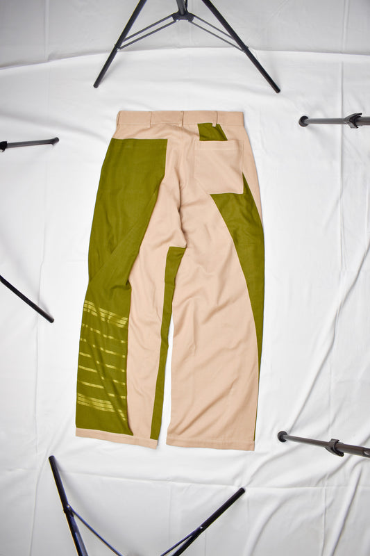 Este Trousers WITH OLIVE COTTON SAREE (M)