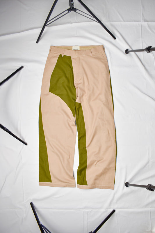 Este Trousers WITH OLIVE COTTON SAREE (M)