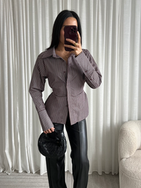 ELITE SHIRT BROWN STRIPES