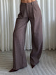 HAGAN BURGUNDY CHECKED TROUSERS