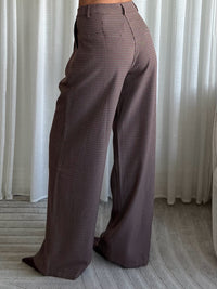 HAGAN BURGUNDY CHECKED TROUSERS