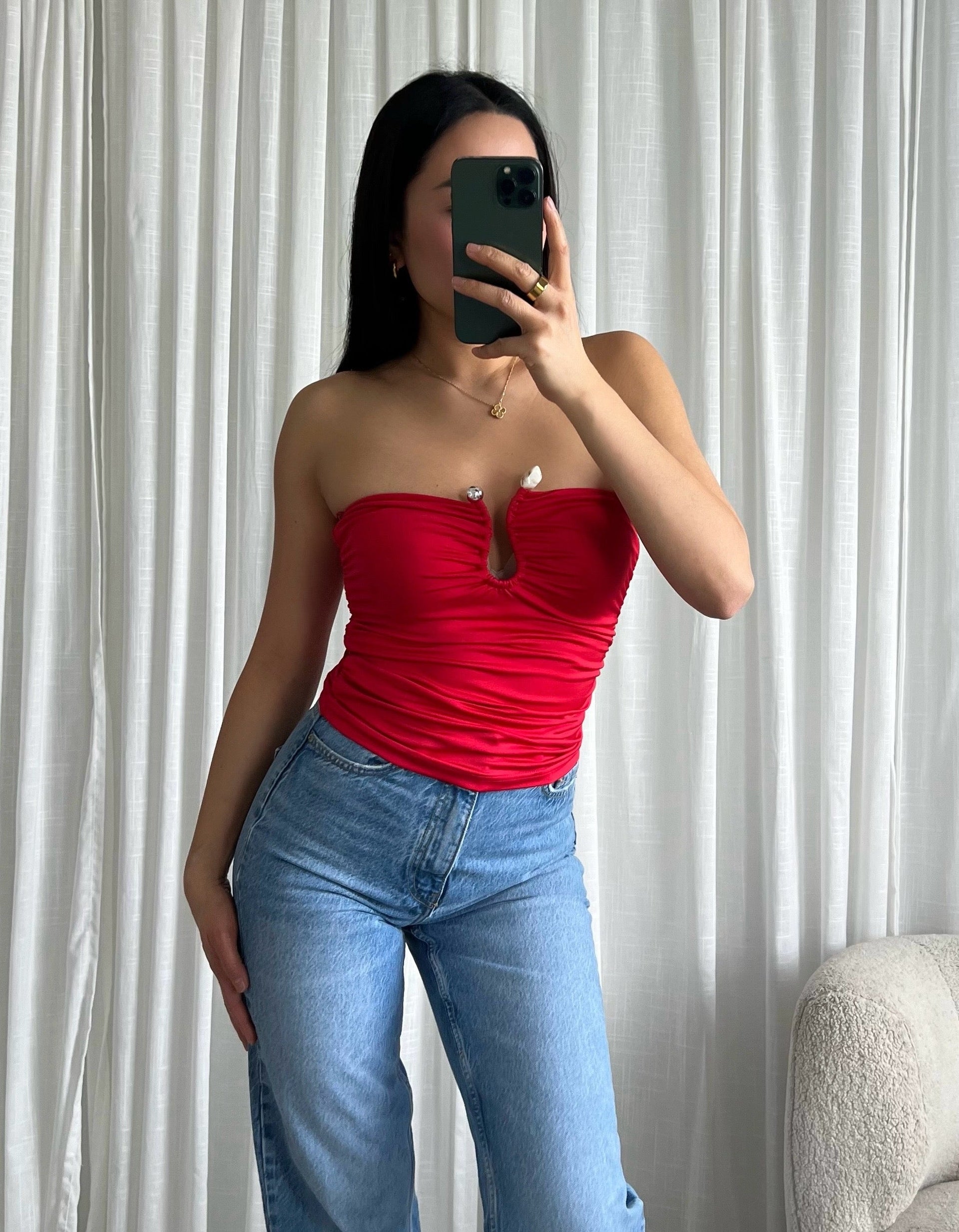 JENNA TUBE TOP RED