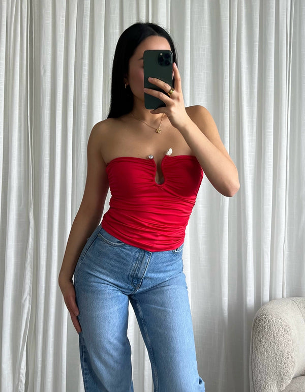 JENNA TUBE TOP RED