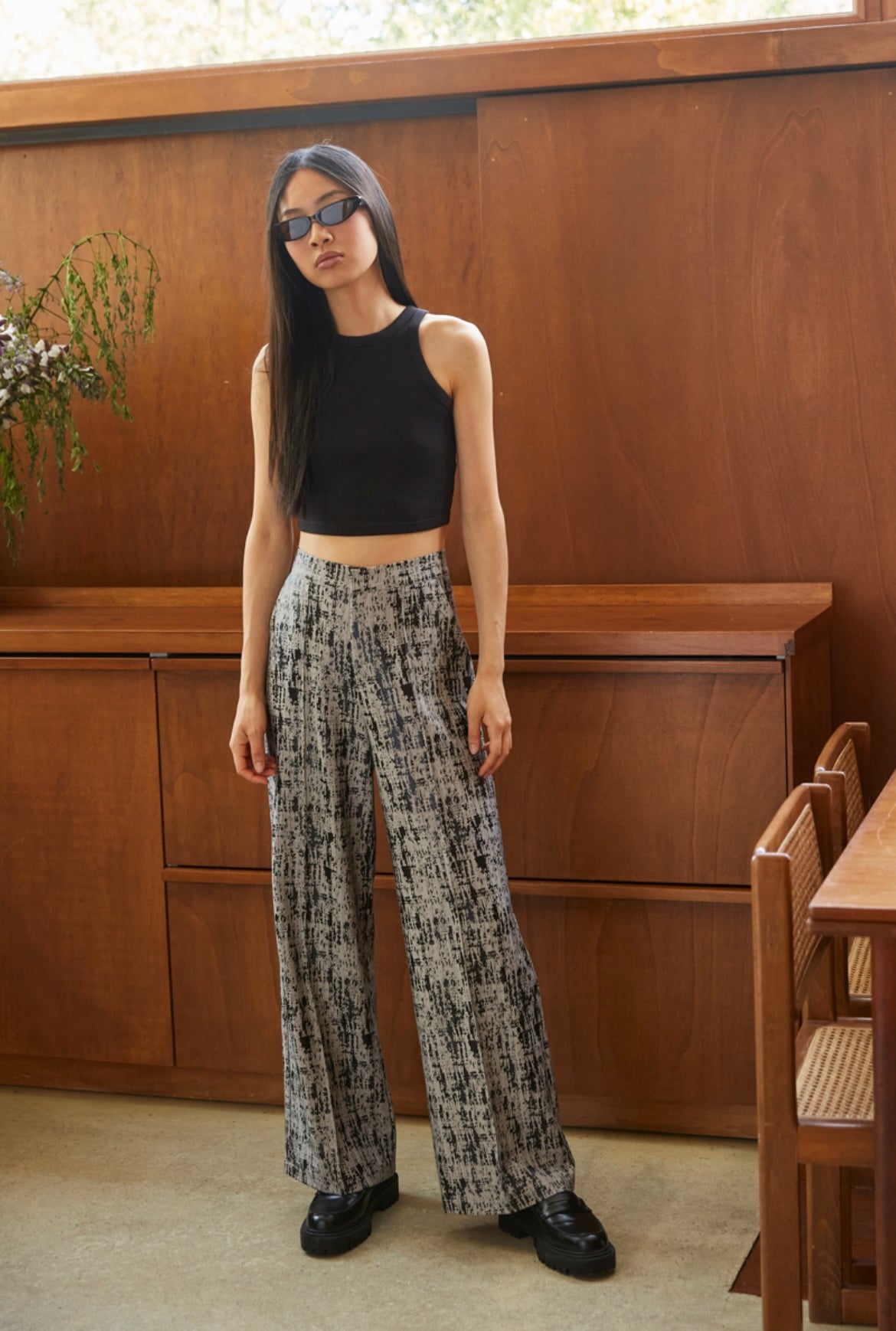 WILTON RELAXED FIT TROUSERS GREY DIGITAL PRINT