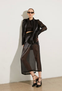 ATLAS ORGANZA SHIRT IN BLACK