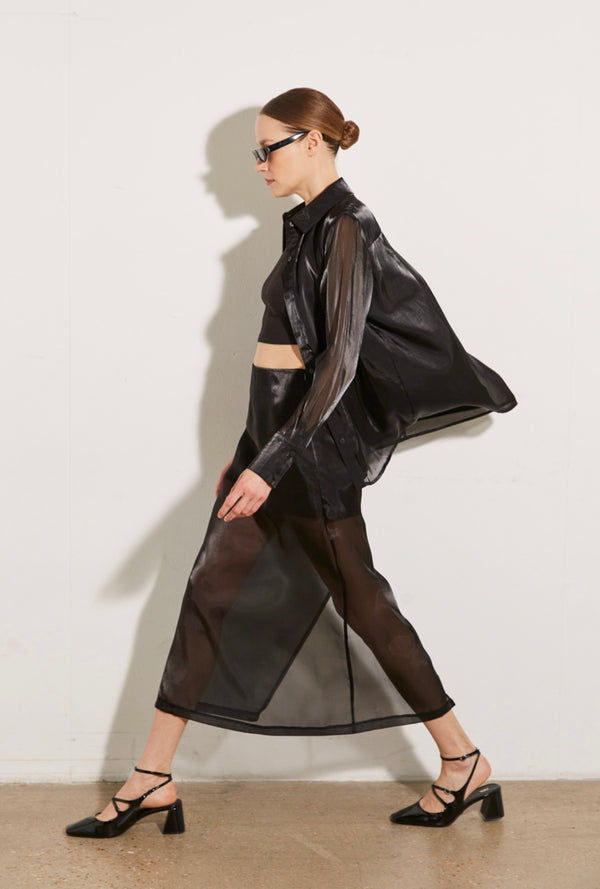 ATLAS ORGANZA SHIRT IN BLACK