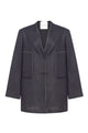Single-breasted oversized BLAZER  with decorative zig-zag lines
