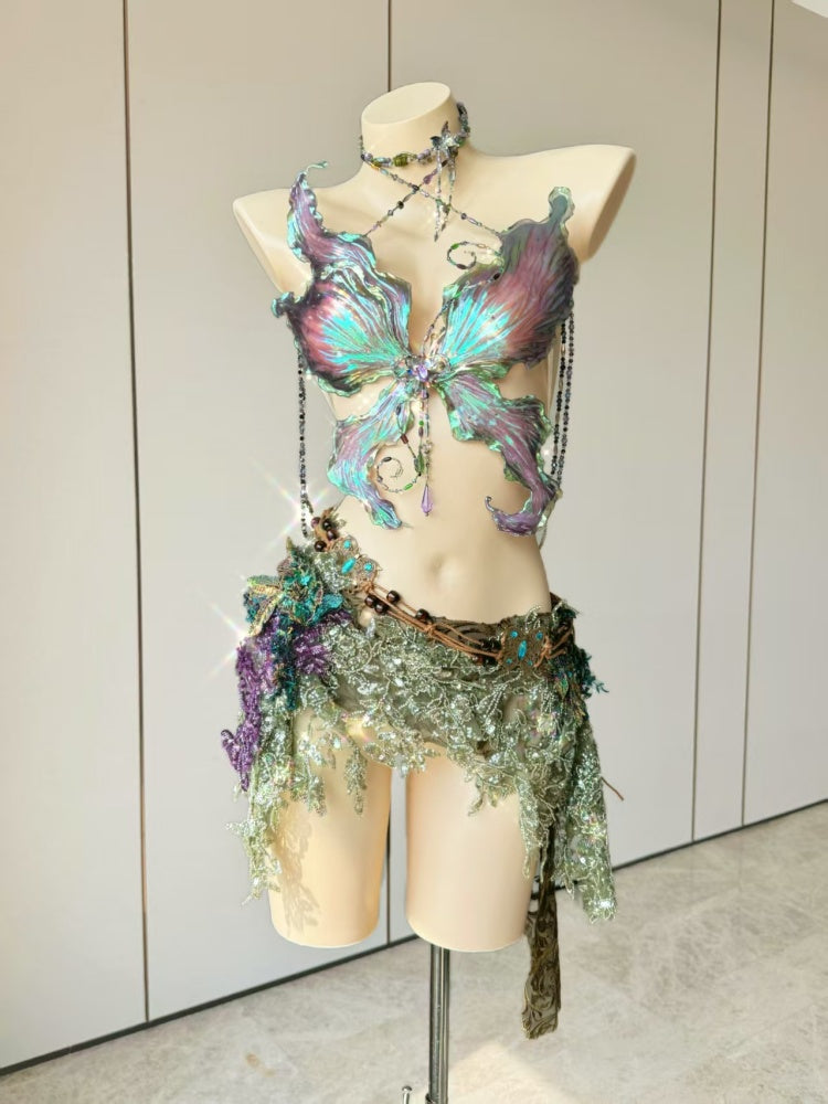 Woodland Mist Fairy Resin Mermaid Corset Bra Top Cosplay Costume Patent-Protected