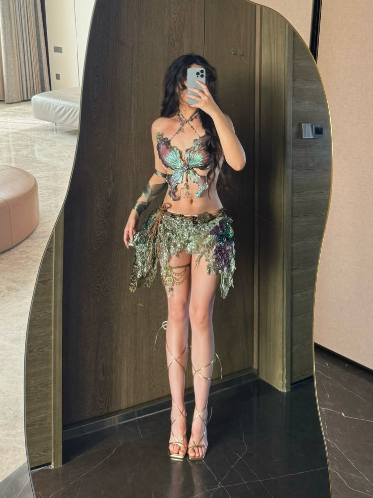 Woodland Mist Fairy Resin Mermaid Corset Bra Top Cosplay Costume Patent-Protected