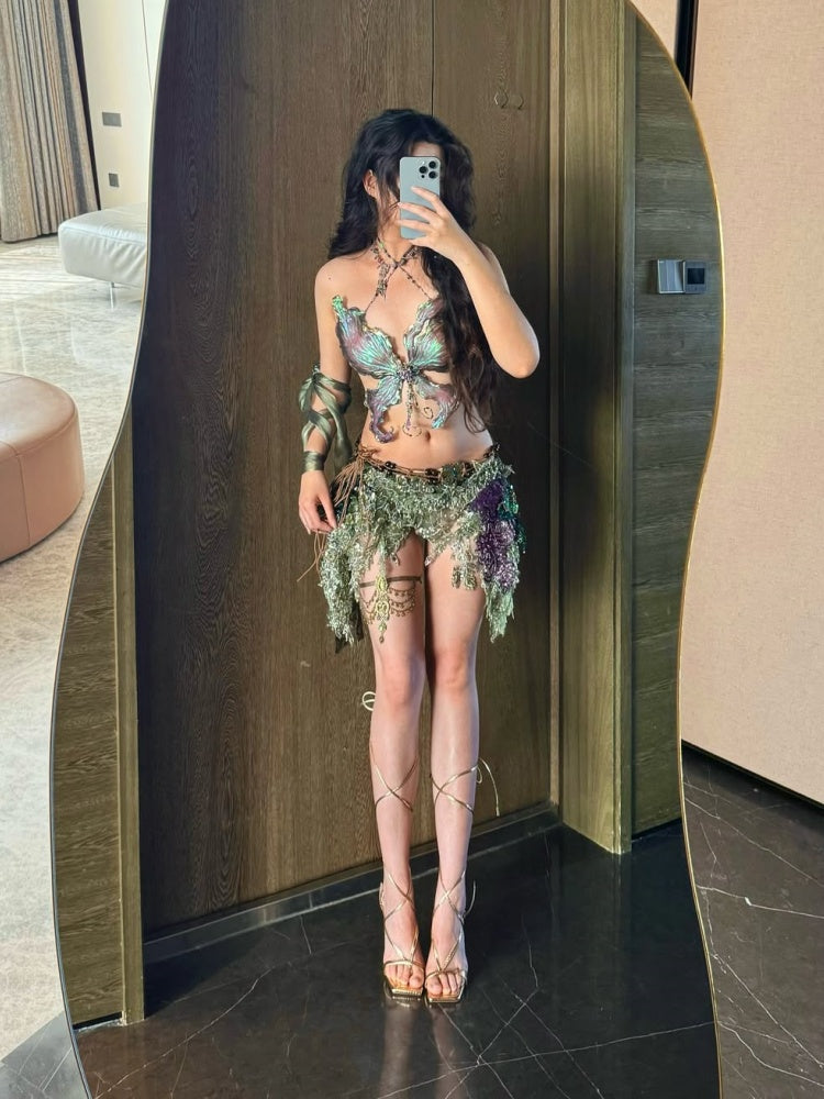 Woodland Mist Fairy Resin Mermaid Corset Bra Top Cosplay Costume Patent-Protected