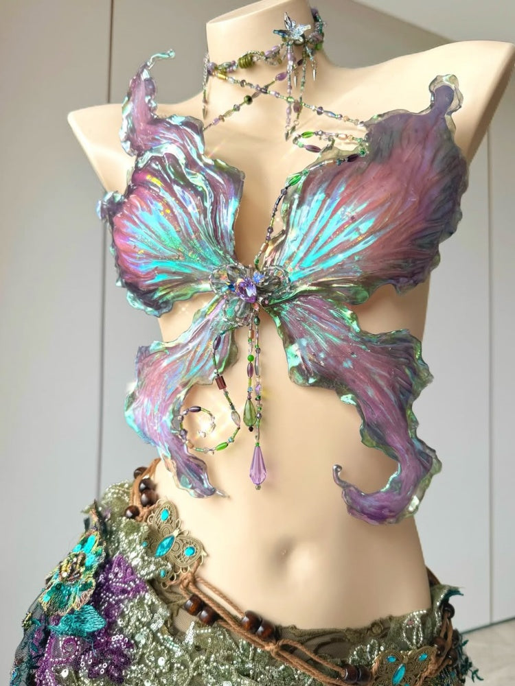 Woodland Mist Fairy Resin Mermaid Corset Bra Top Cosplay Costume Patent-Protected